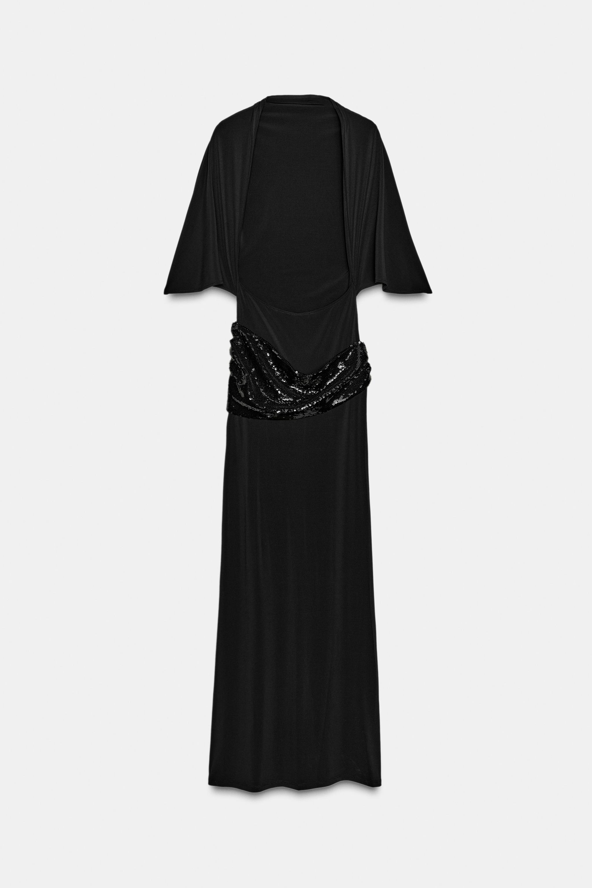 ROBE MIDI CEINTURE PAILLETTES